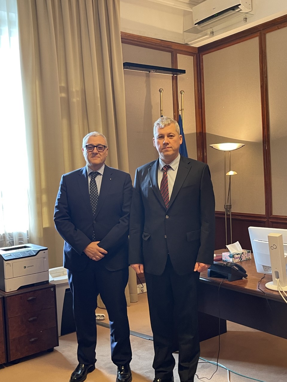 Ambassador Musneci meets the Minister of Justice H.E. Cătălin Predoiu.